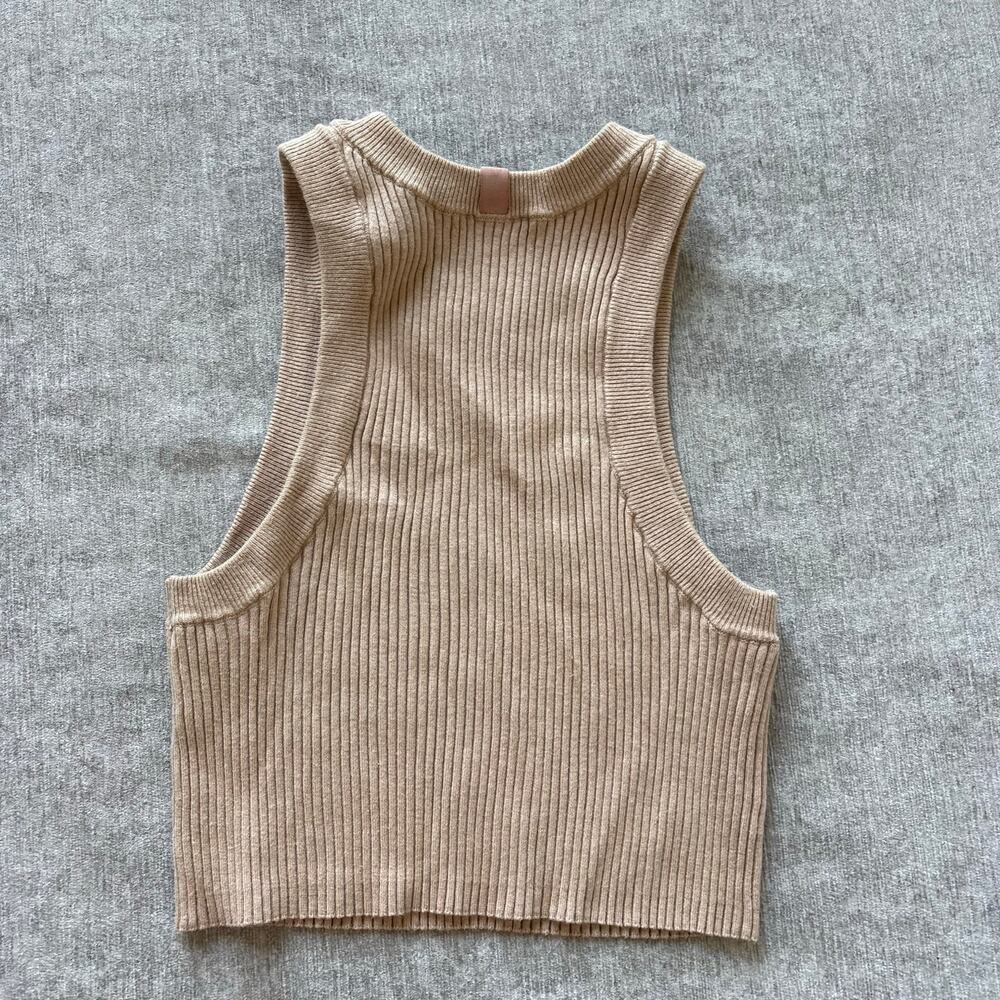 Lunya Tan Ribbed Cropped Tank - Picture 3 of 3